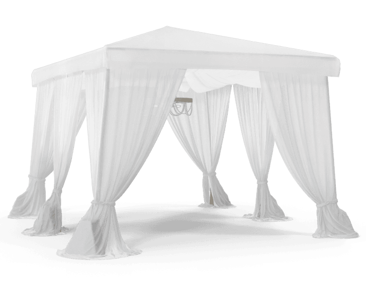 Tent with curtains